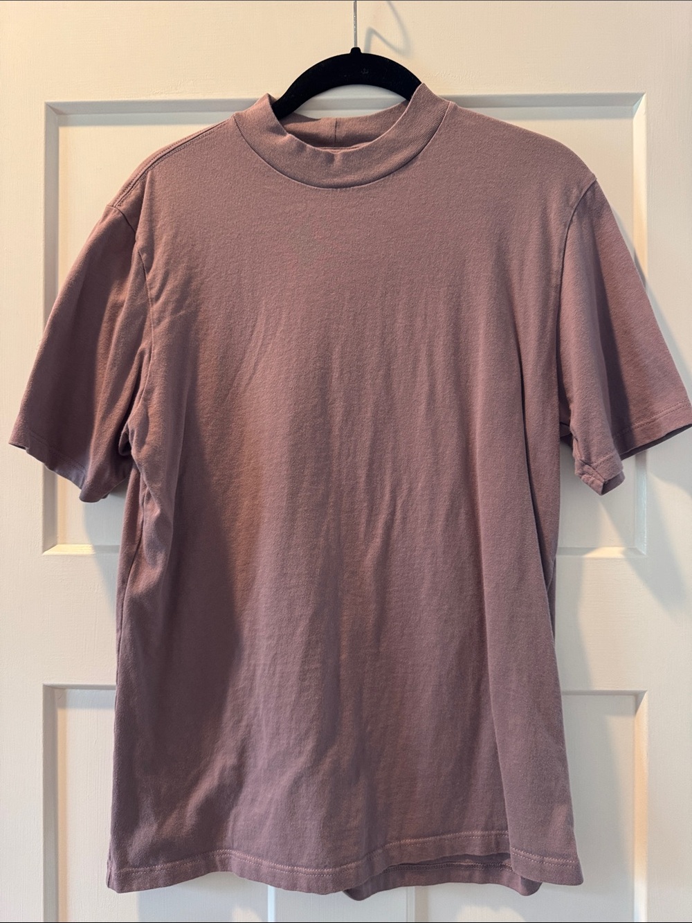 Topman Mauve Short Sleeve Mock Neck Tee